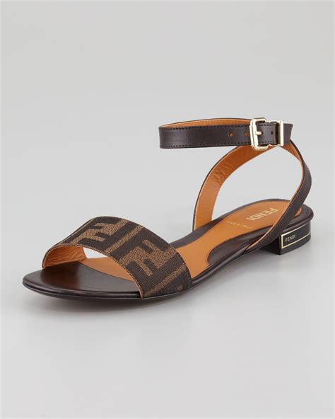 fendi knit ankle-strap flats|fendi ladies shoes.